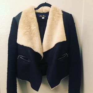 Faux fur collar jacket Size S